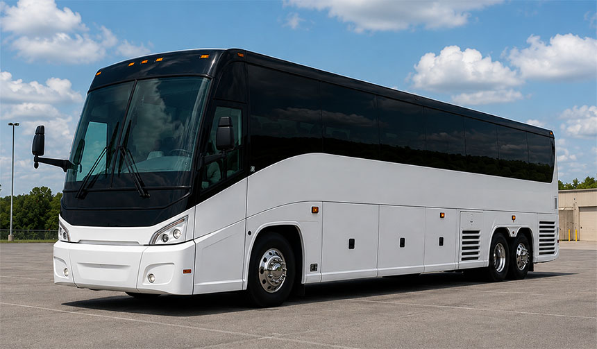 56-passenger charter bus available for charter in Beaumont, TX